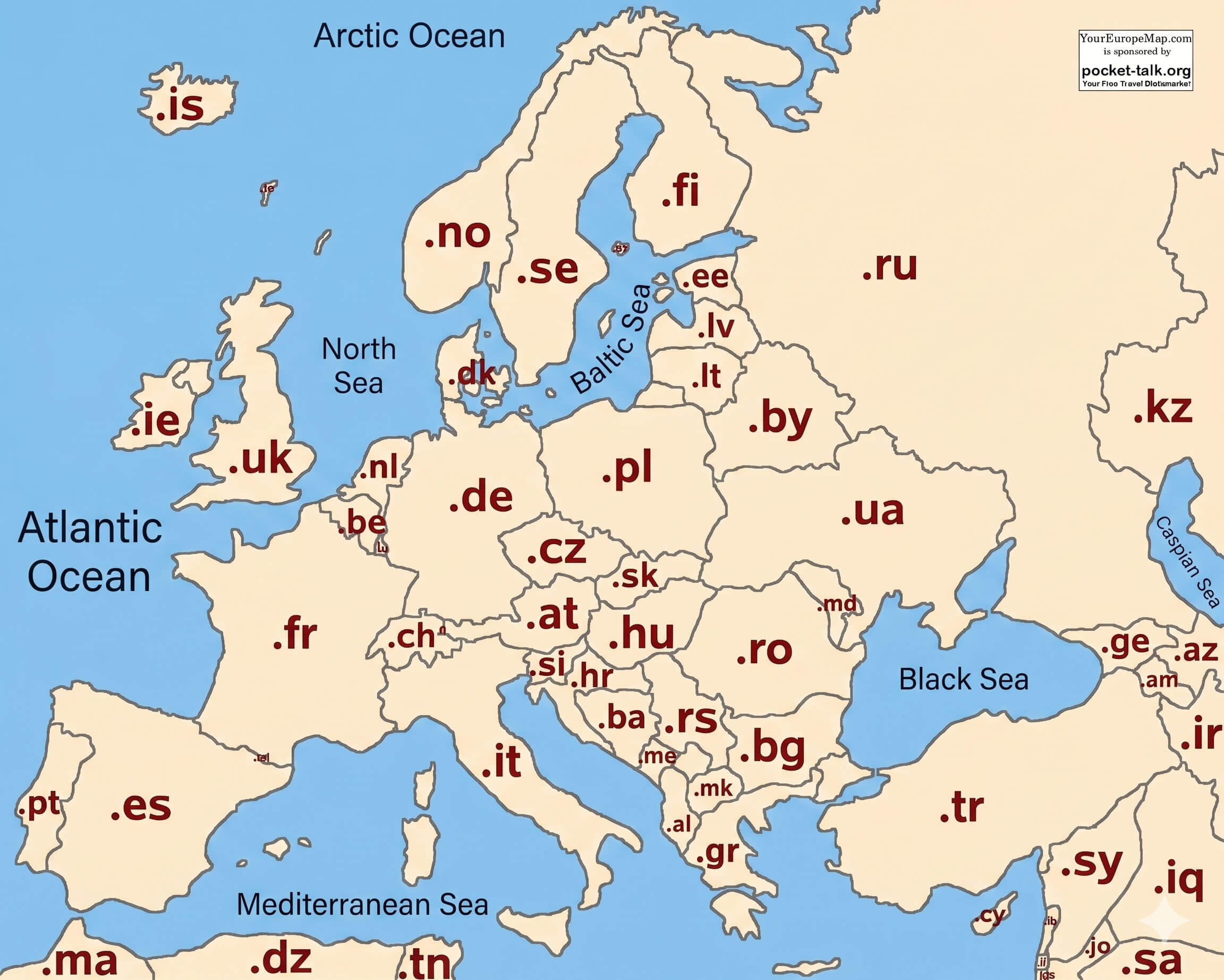 Europe country domain map