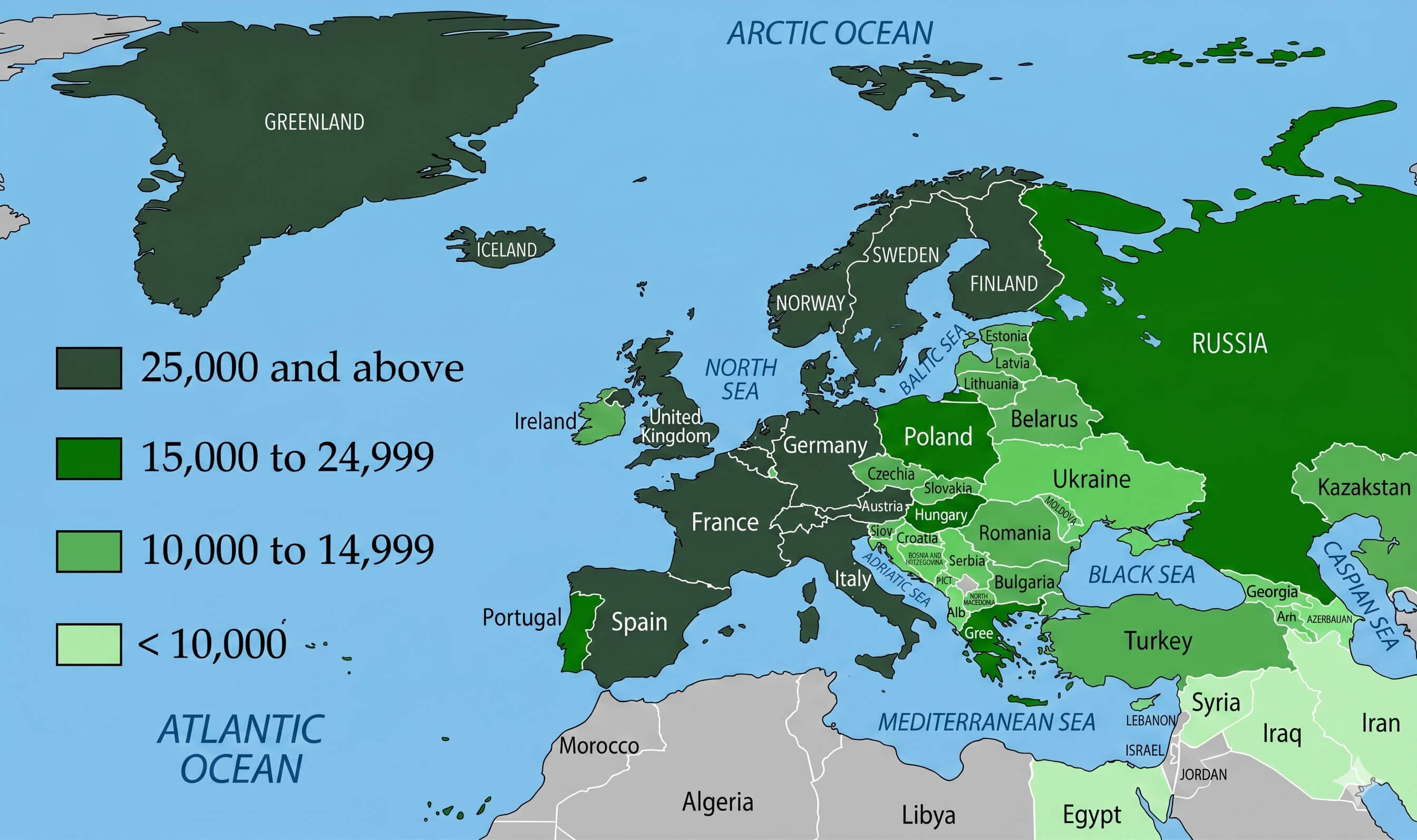 Europe GDP per capita map