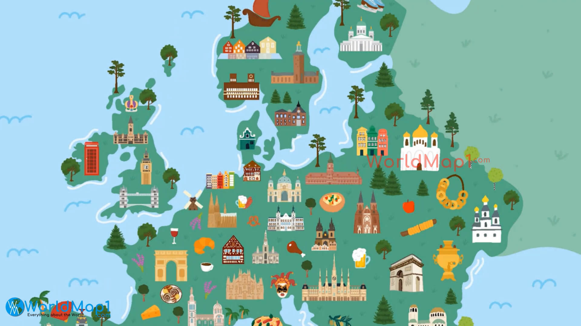 Europe tourist attractions map