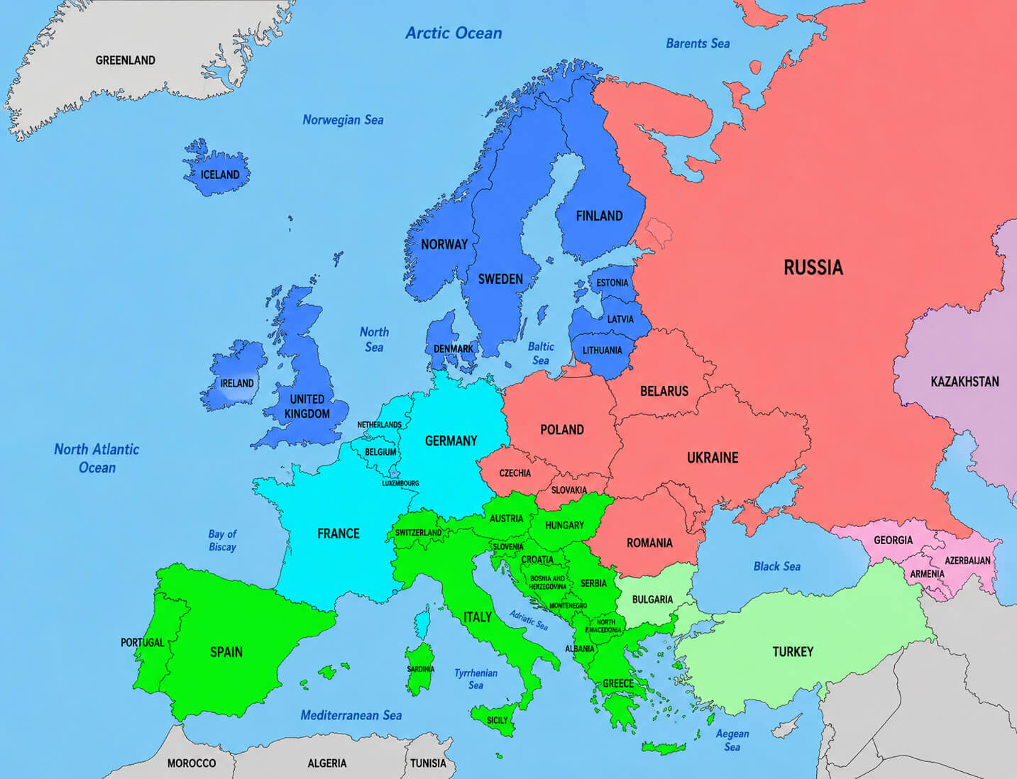 European subregions UN geoscheme map