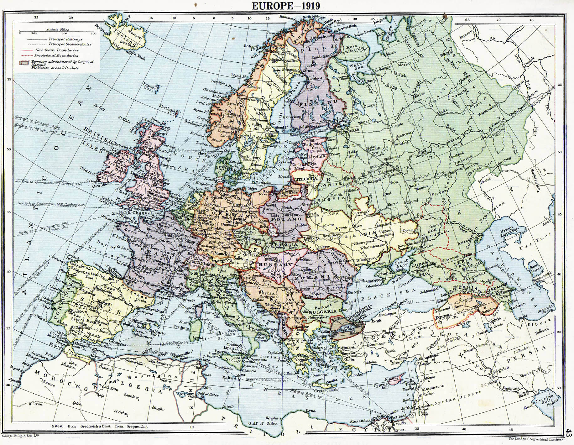 europe map 1919