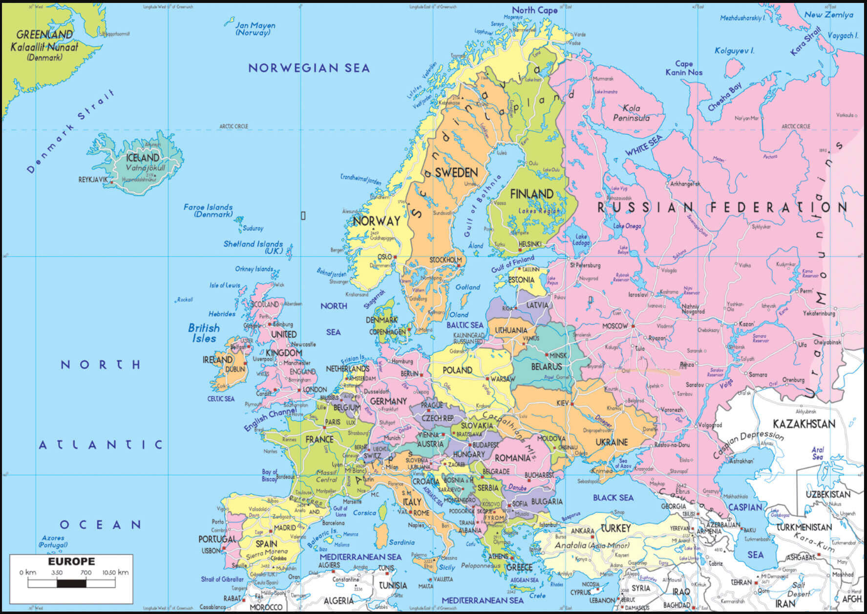 Europe high resolution highways map