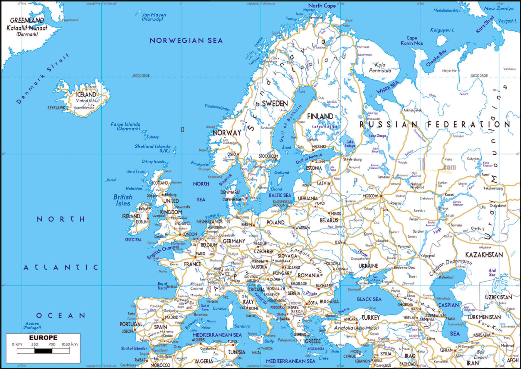 High-resolution Europe road map
