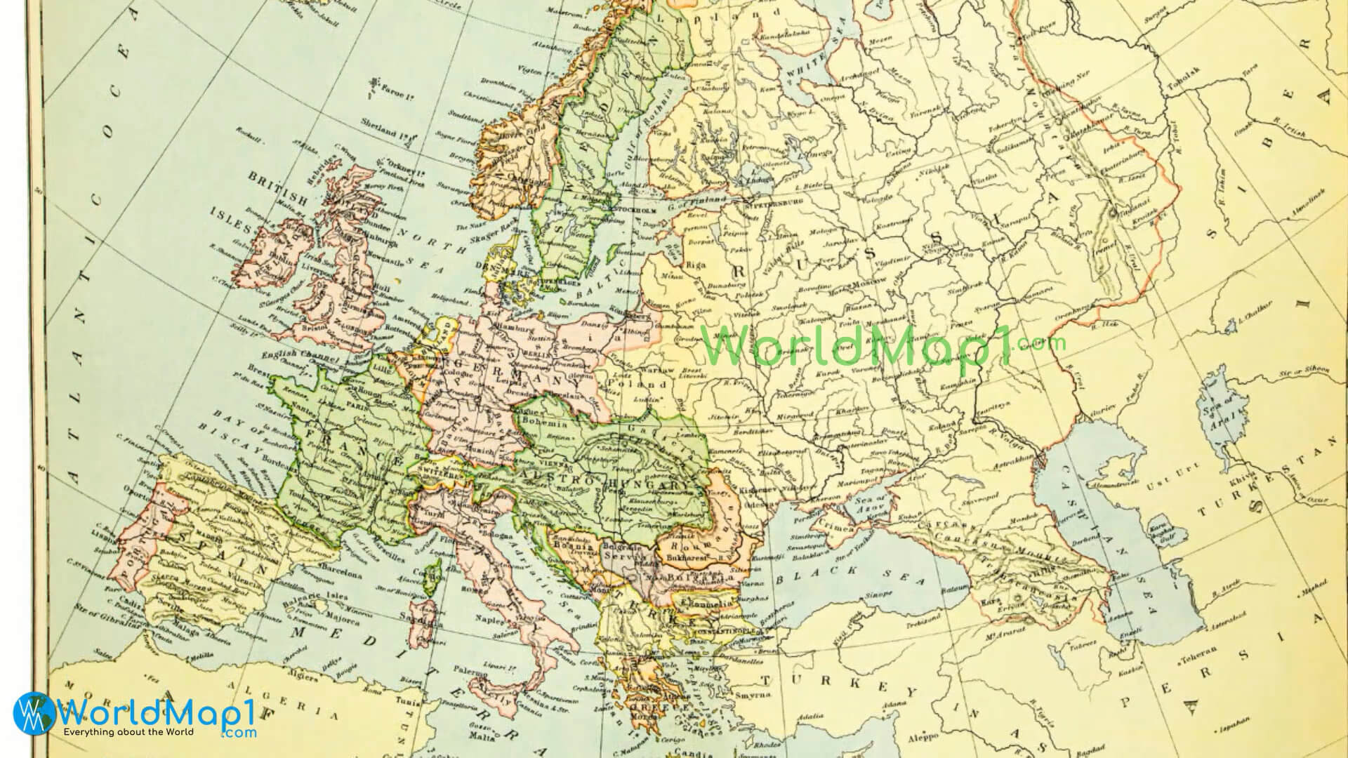 Europe historical borders map
