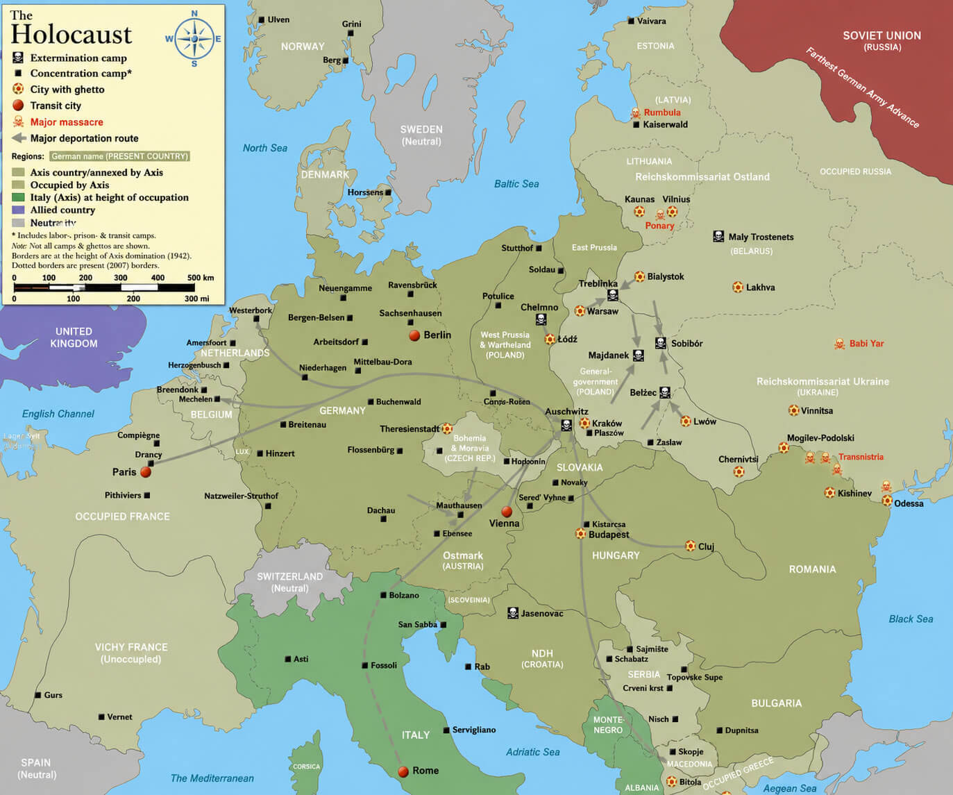 Europe map World war two