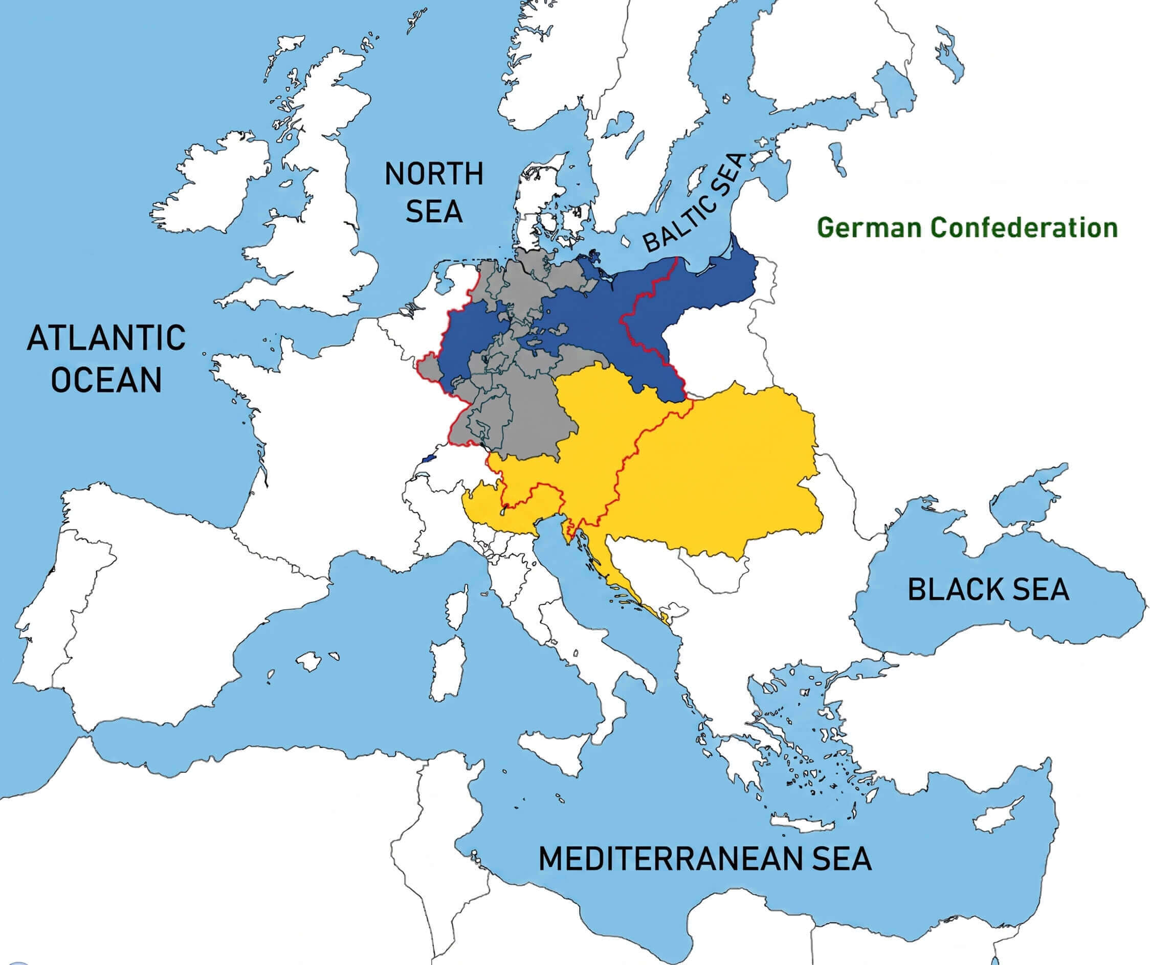 German Confederation map Europe