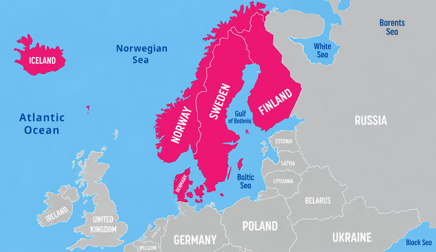 Nordic countries map