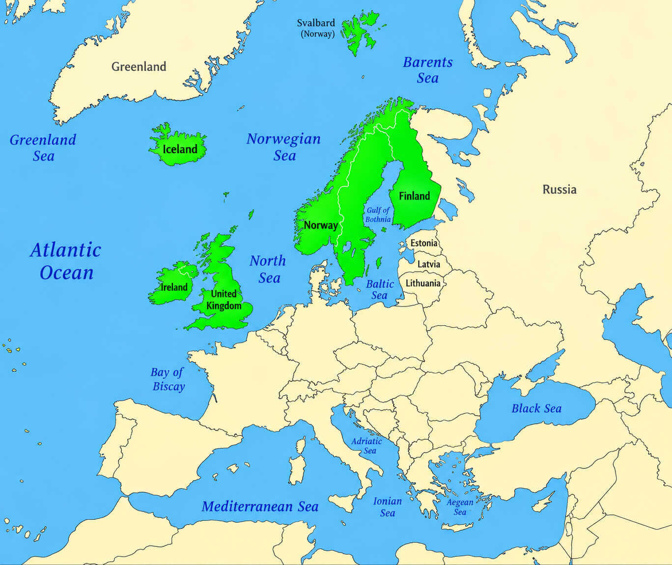 Northern Europe location map