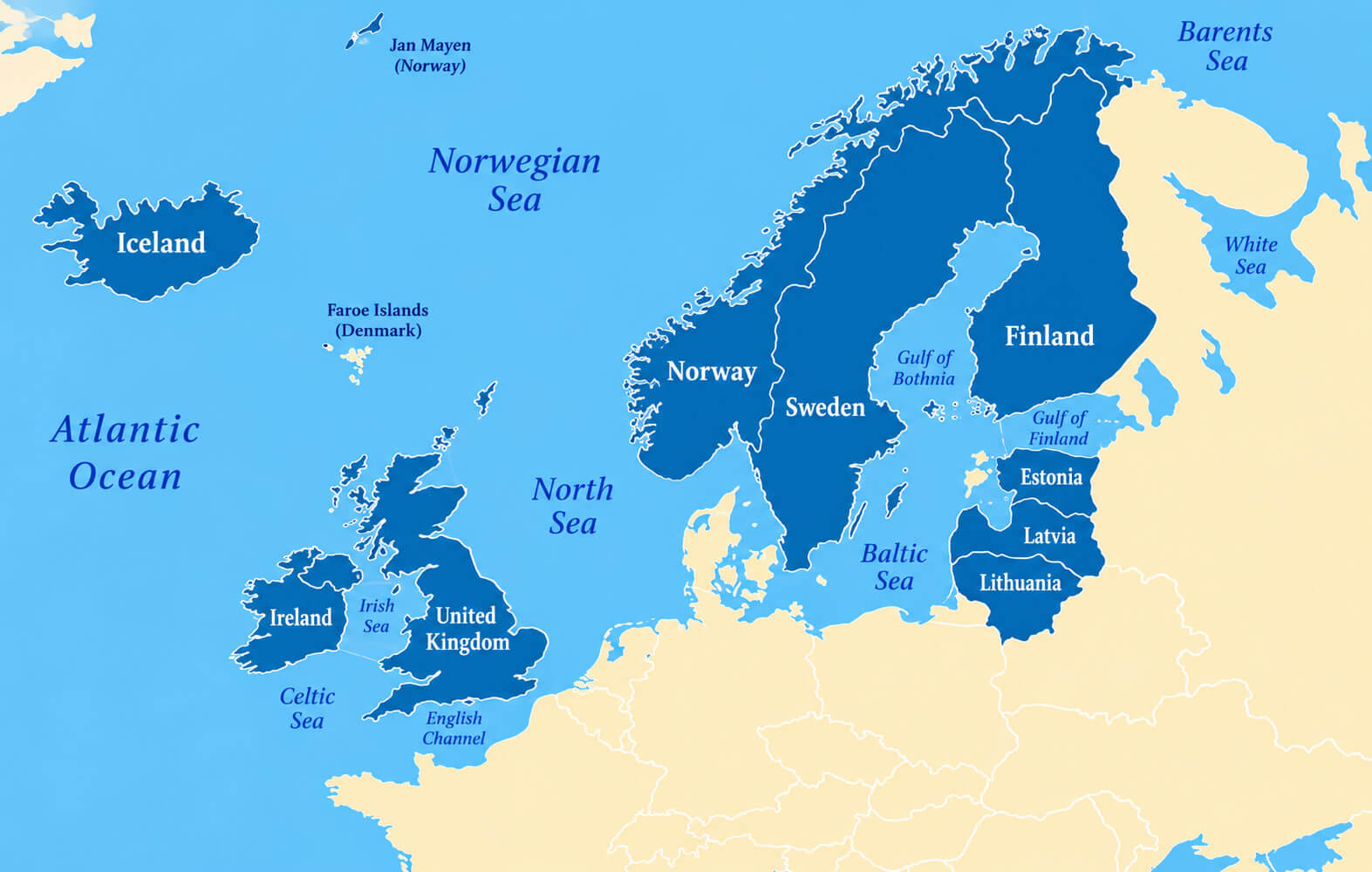 Northern Europe regional map