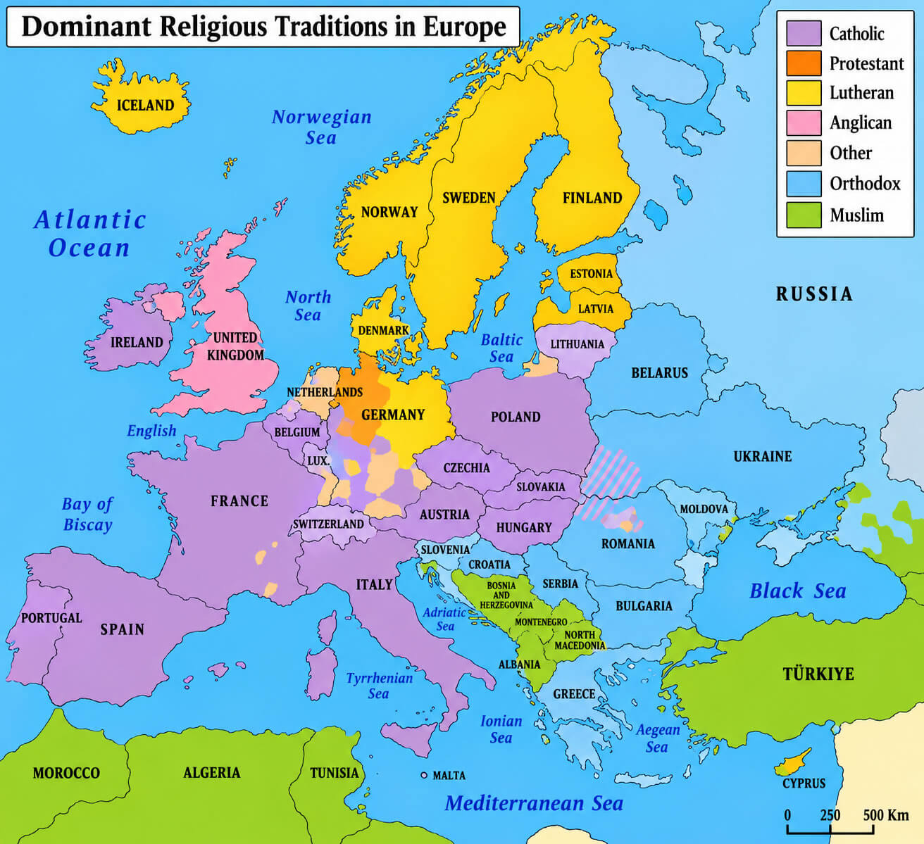 Northern Europe religion map