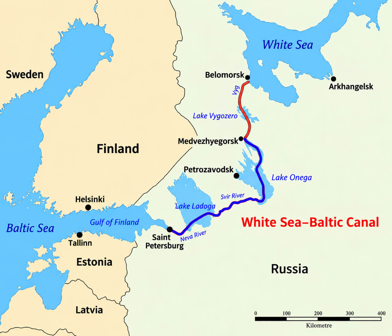 Hhite Sea Baltic Manal Map