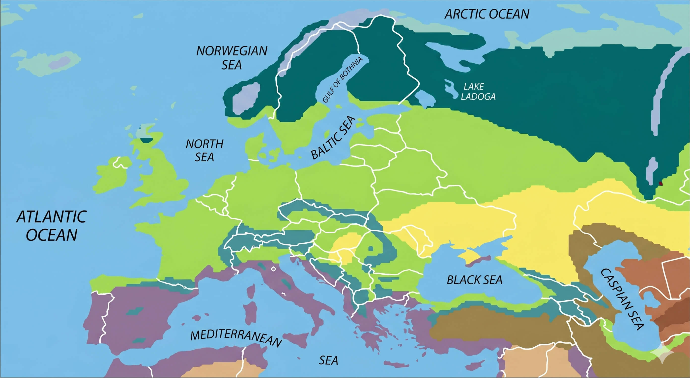 Europe vegetation zones map