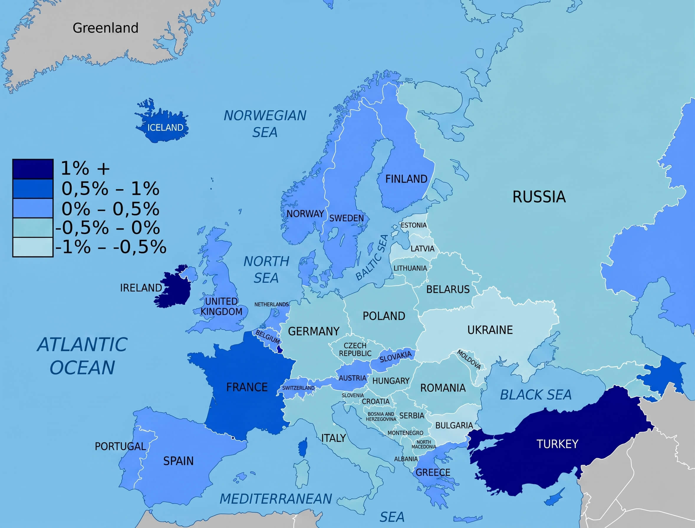 Europe population density map