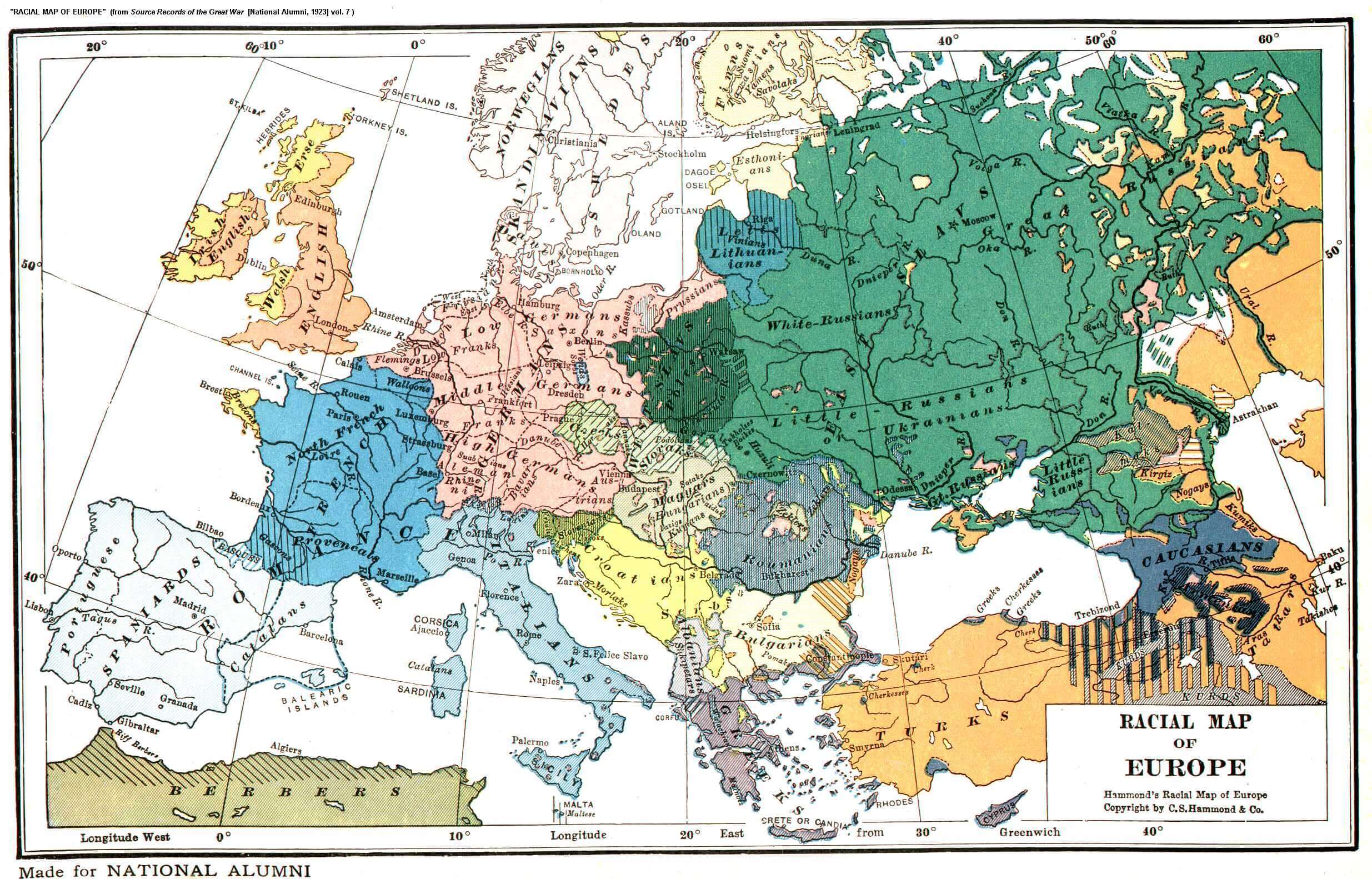 Europe racial map