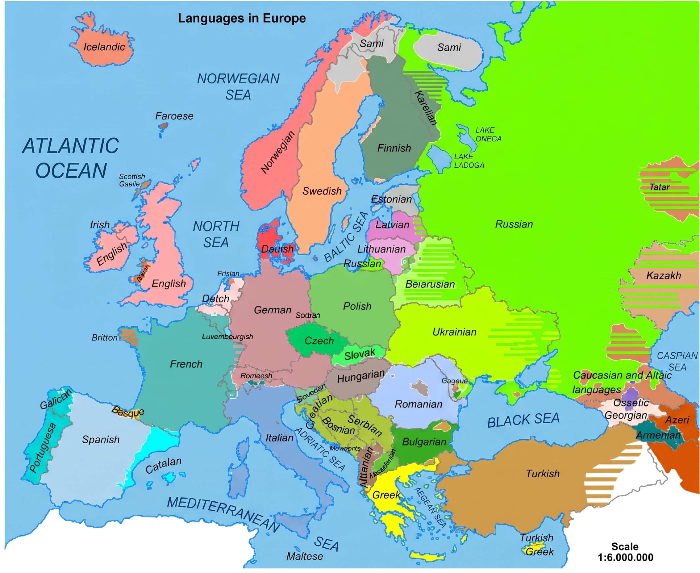 Linguistic map of Europe