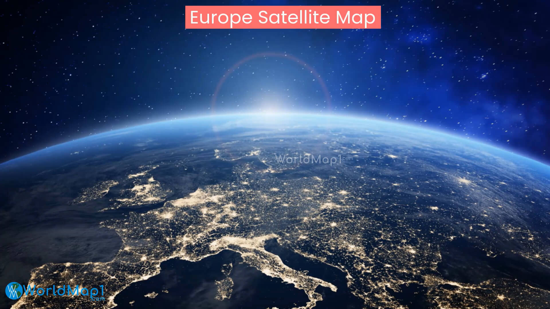 Europe Satellite Map At Night