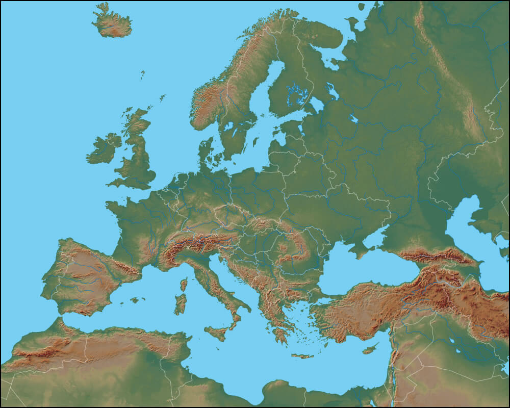 satellite image of europe