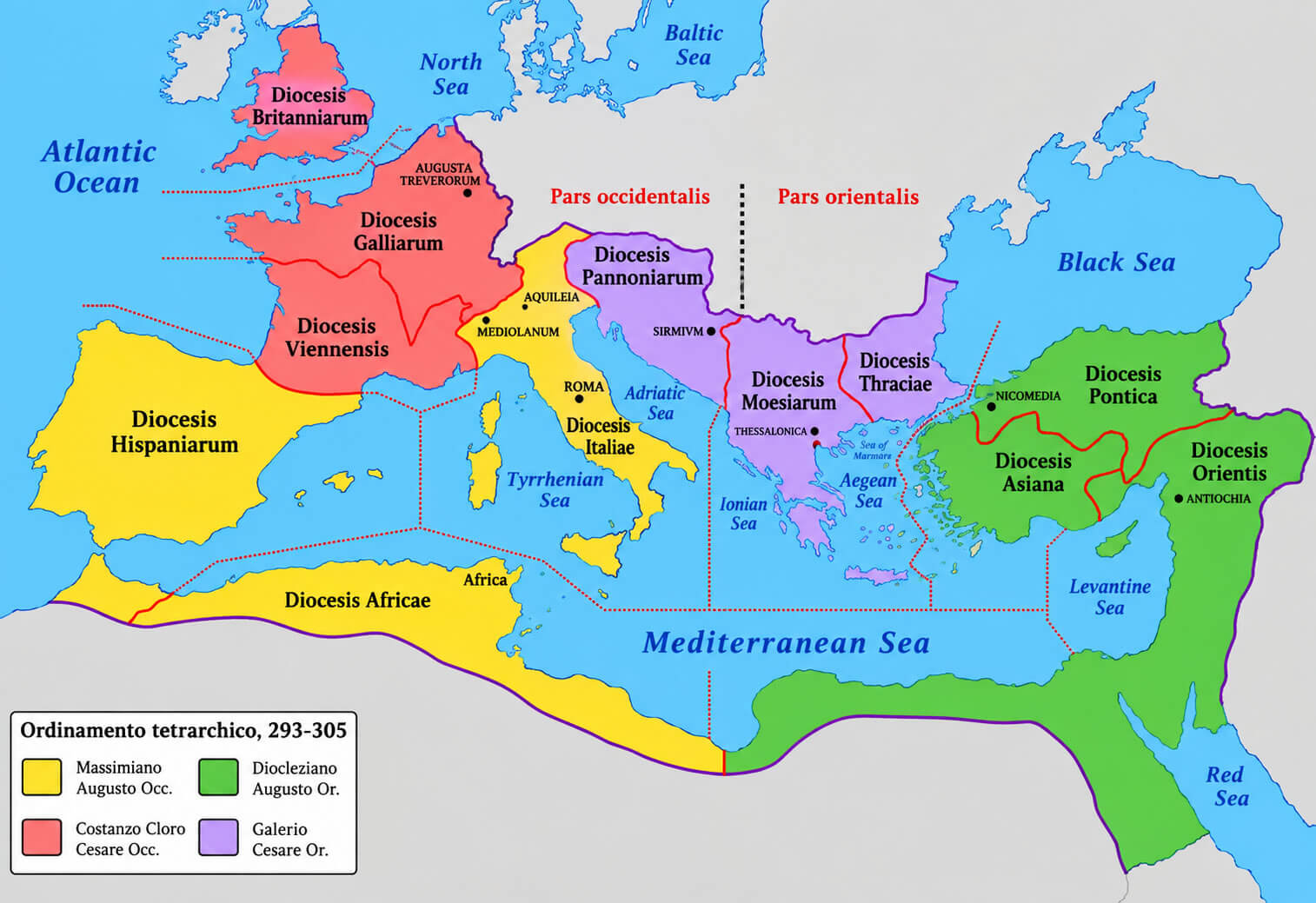 Roman Empire map 293 305 AD