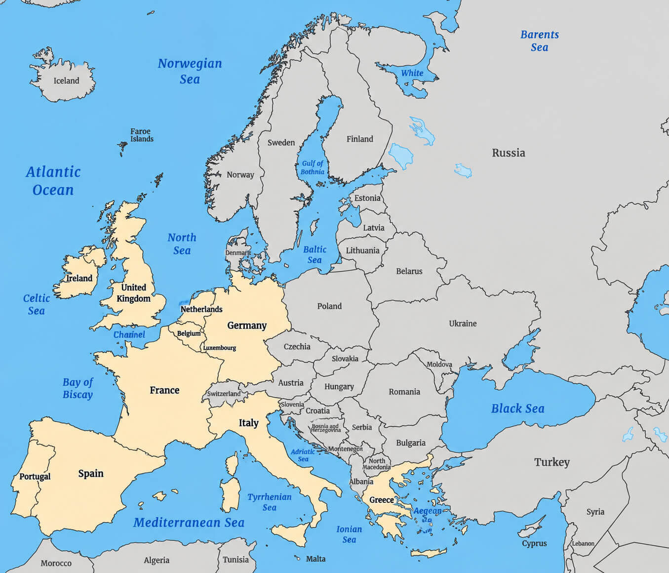 Western European union map