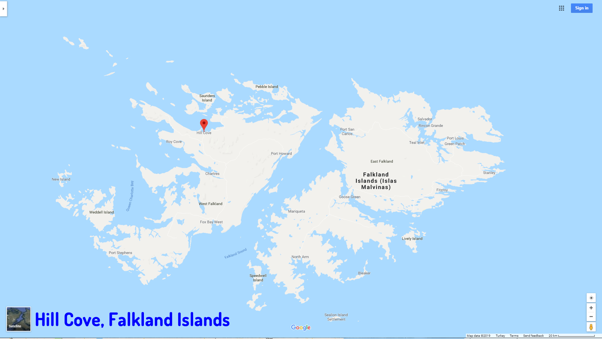 Hill Cove map Falkland Islands