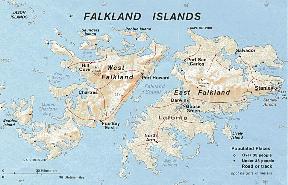 Map Falkland Islands