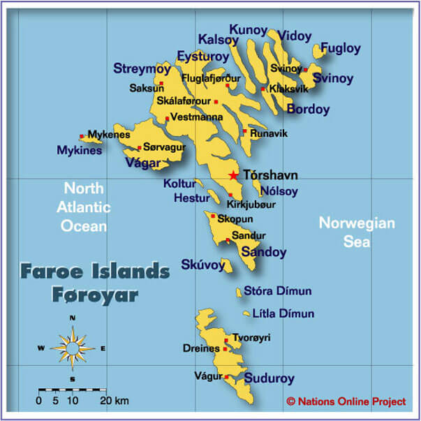 Faroe Island map