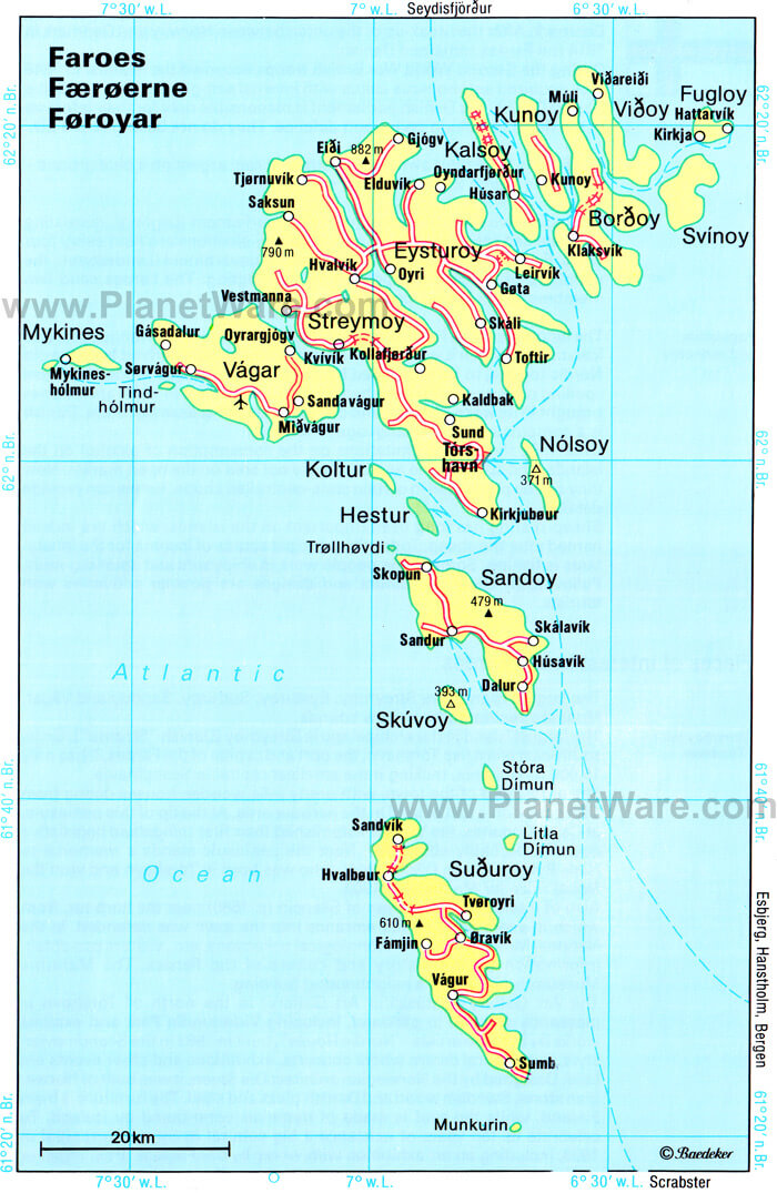 faroe islands map
