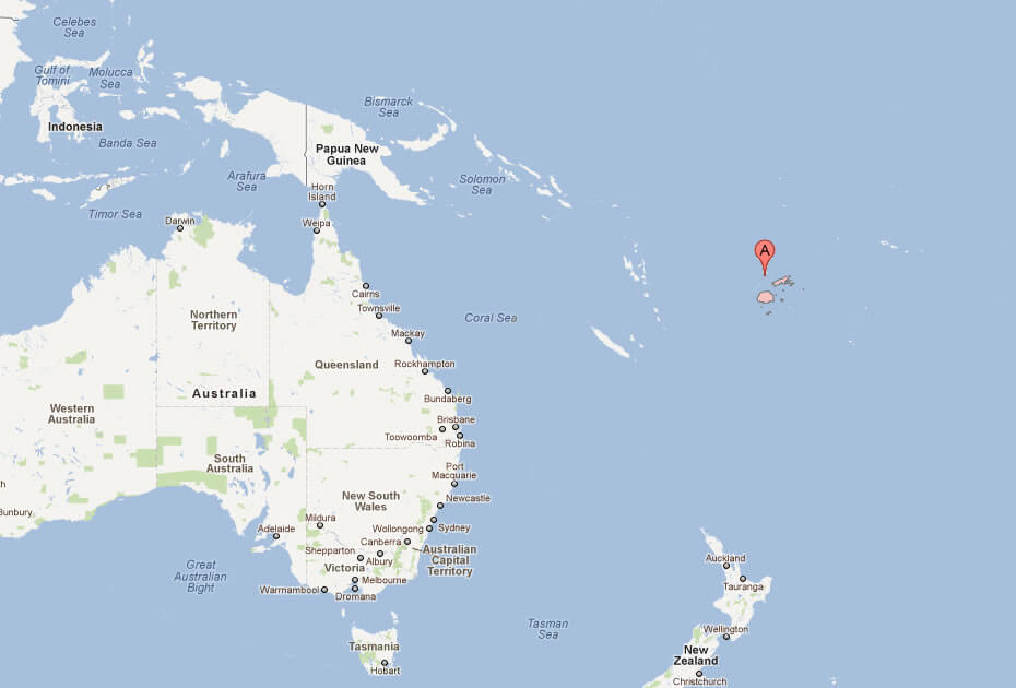 Fiji Map From Australia