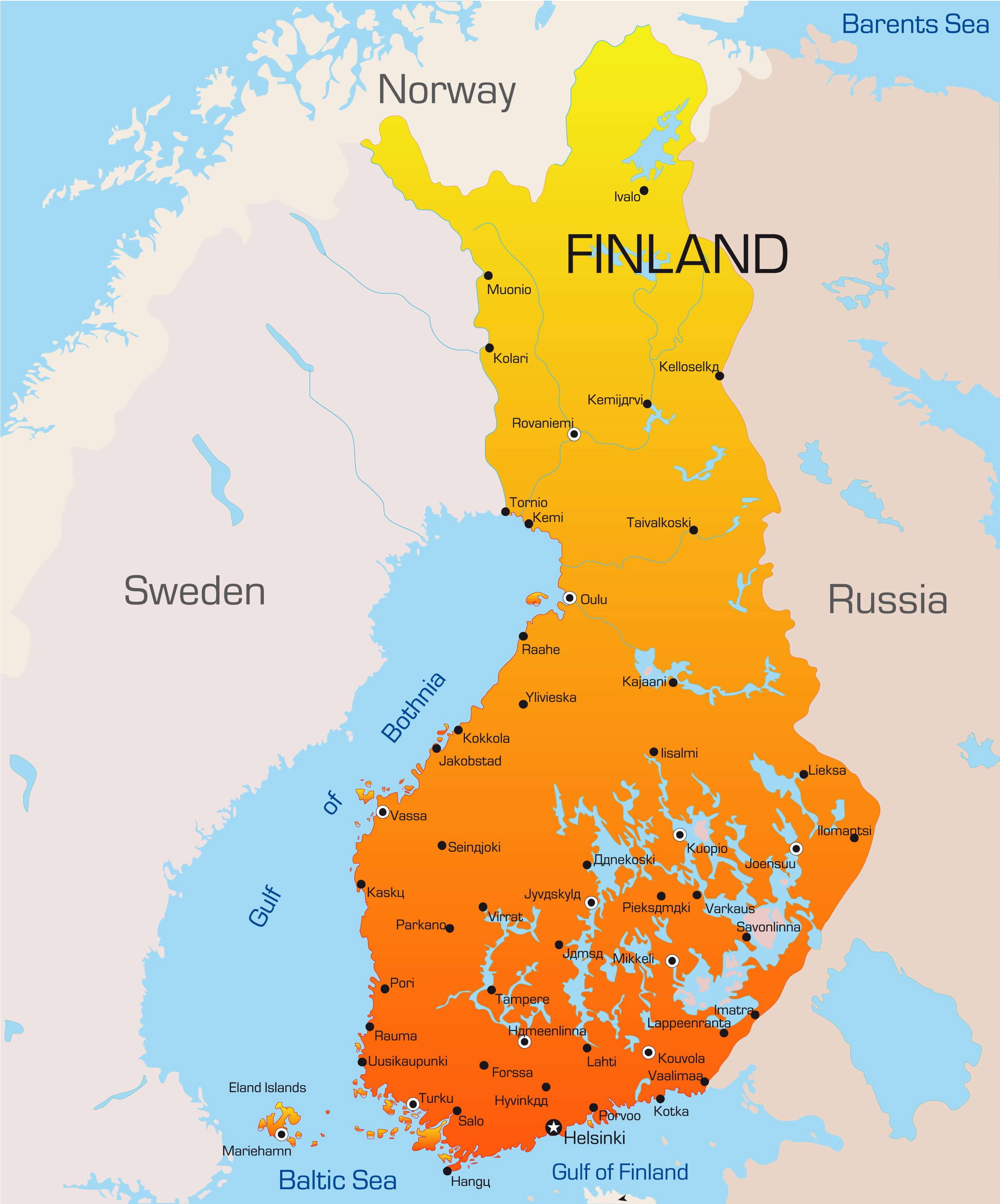Color Map of Finland