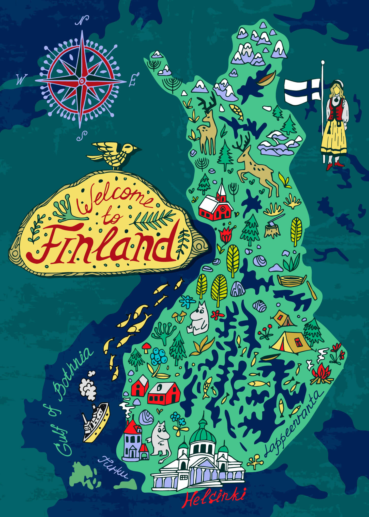 Travel map of Finland