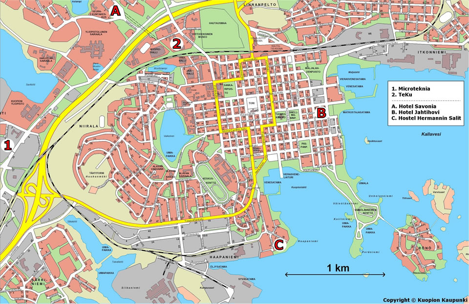kuopio downtown map