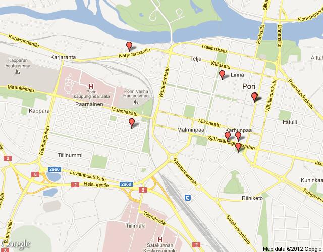 pori hotels map