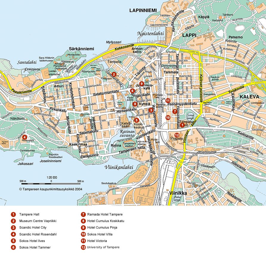 Tampere center map