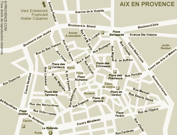 map of aix en provence city centre Aix En Provence Map map of aix en provence city centre