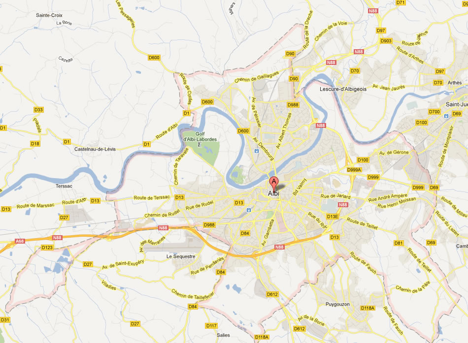 map of Albi
