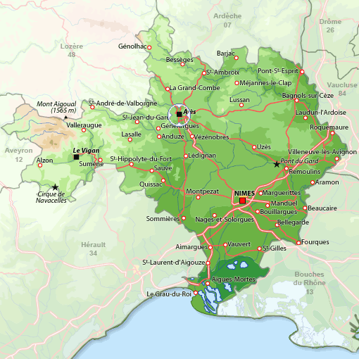Ales regions map