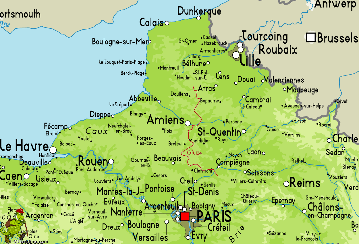 paris Amiens regional map
