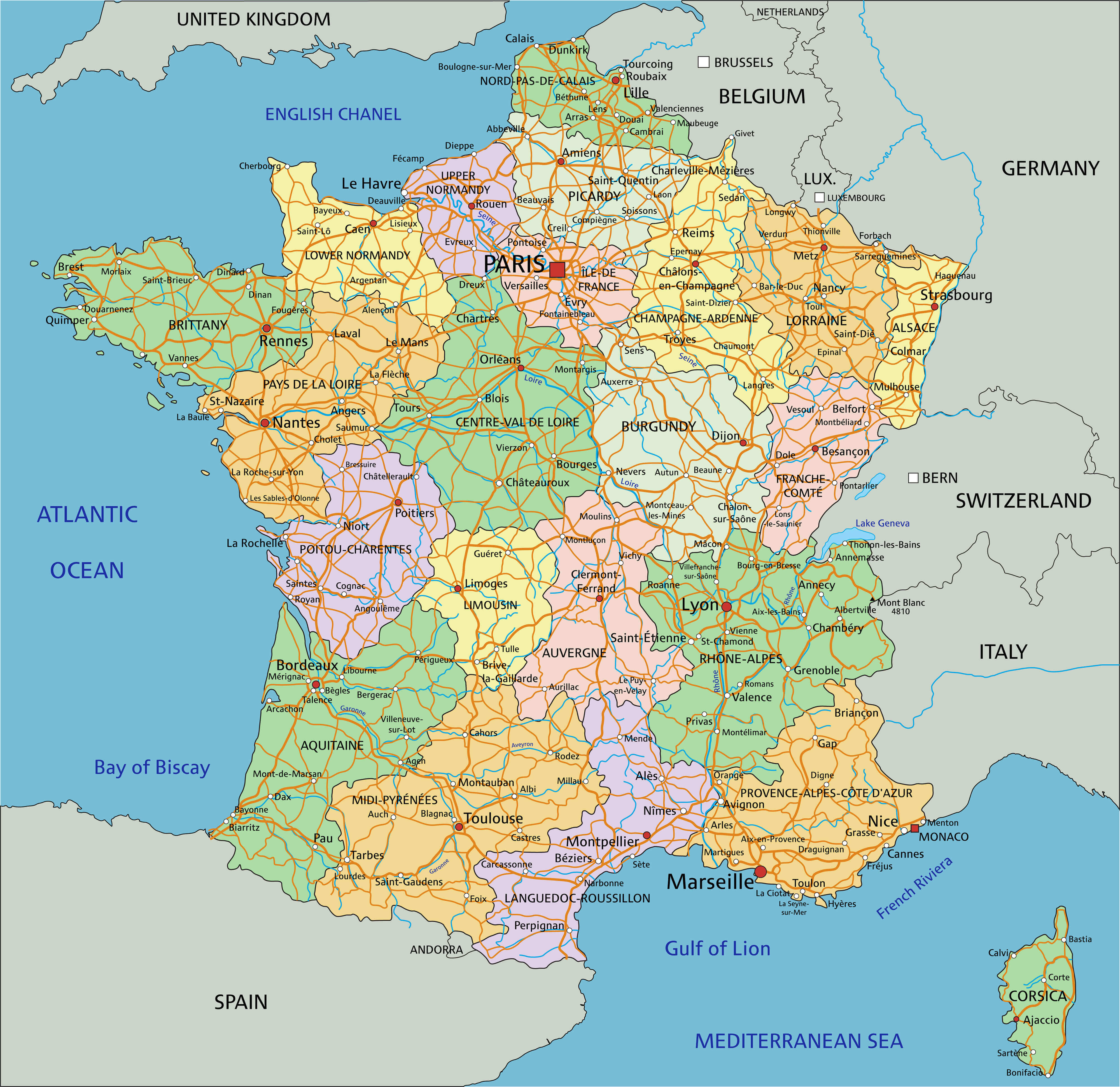 Printable Map France