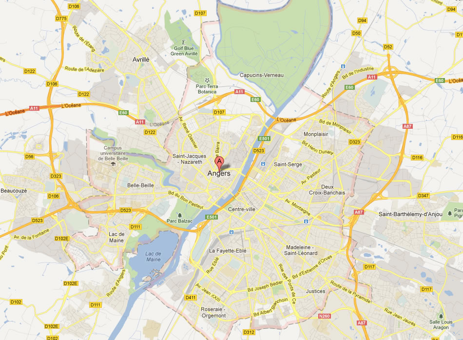 map of Angers