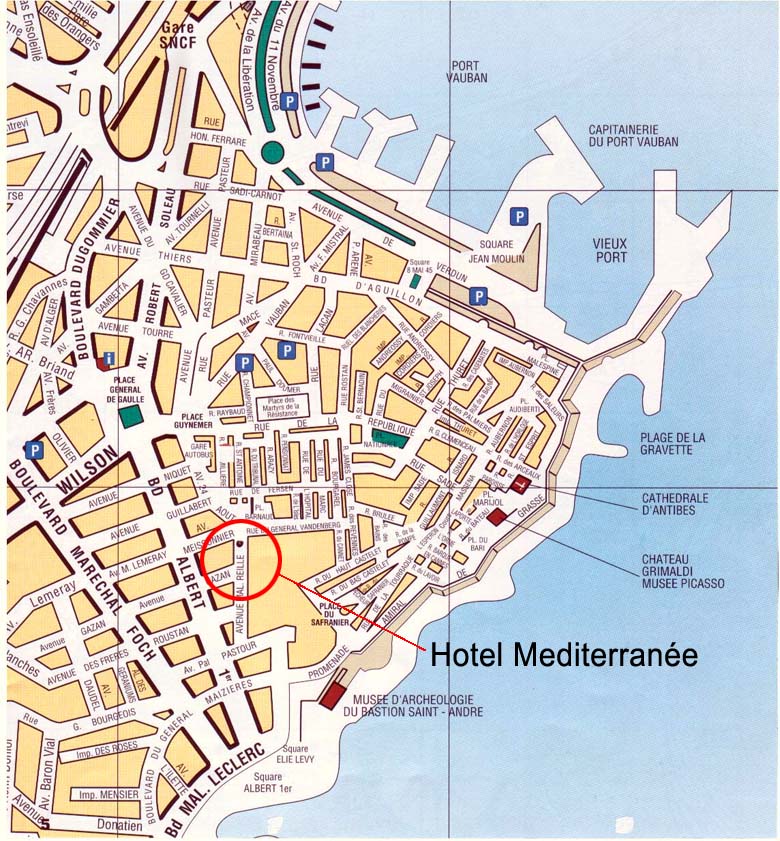 Antibes hotels map