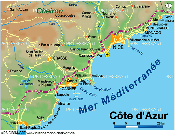 Antibes cote d'azur map