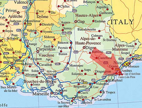 Antibes route map