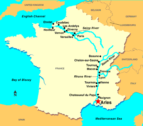 Arles france map