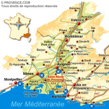 Avignon area map
