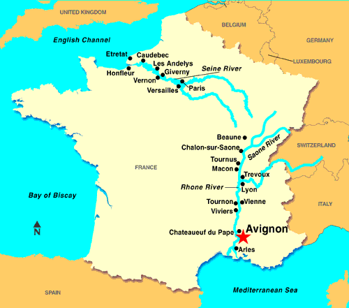Avignon france map