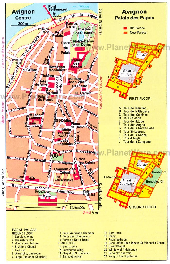Avignon tourism map