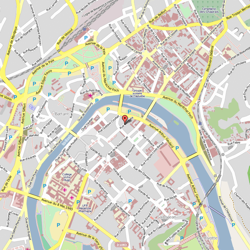 Besancon hotels map