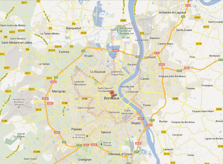 map of Bordeaux