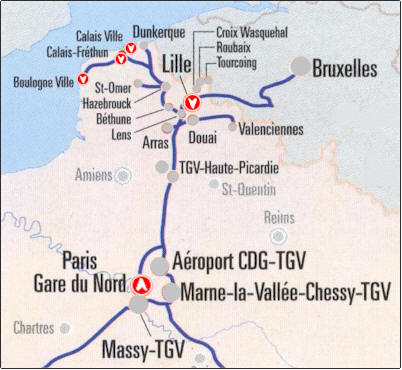 Calais tgv map
