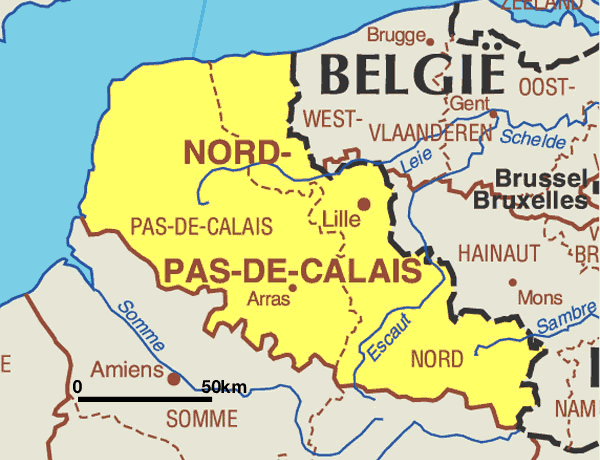 Calais province map